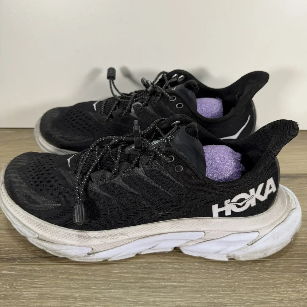 Hoka One One Men's Clifton Edge Black Running Shoes Size 10